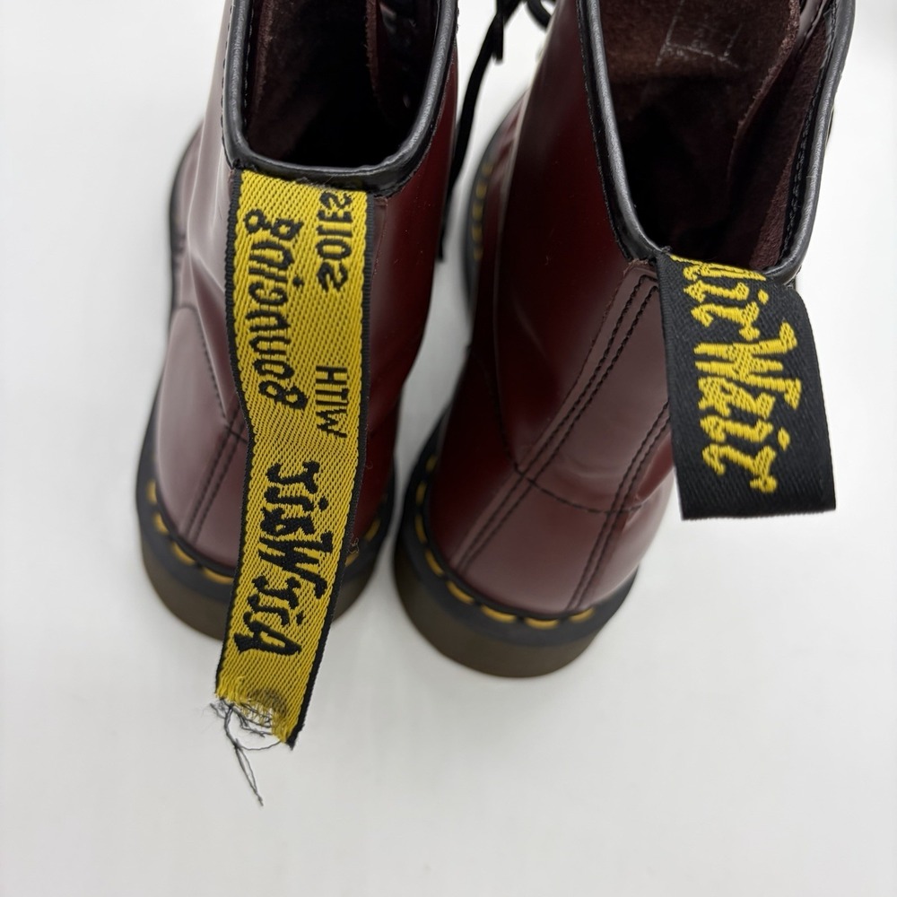 Dr. Martens Womens 9 Mens 8 Boots 1460 8-Eye Cherry Red Smooth Leather Lace Read - Picture 12 of 15